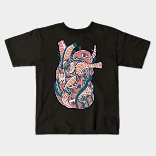 Teal Salmon Light Heart Kids T-Shirt